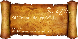 Kántor Árpád névjegykártya